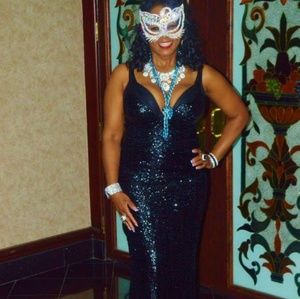 Black sequined dress